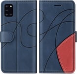 Coque Pour Galaxy A31, Etui En Cuir Pu Portefeuille Coque Avec Fente Carte, Antichoc Housse De Protection Pour Samsung Galaxy A31, Bleu