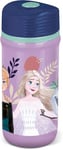 TataWay in viaggio si cresce Disney Elsa Anna Olaf Gourde en plastique Violet Violet 390 ml avec bouchon anti-goutte