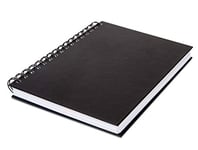 Honsell Carnet de Croquis à Spirales et Couverture Rigide DIN A3 Format Portrait 60 Feuilles de Papier Mat 140 g/m² effaçable sans Acide et résistant au vieillissement, Noir/Blanc