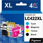 LC422 LC422XL Cartouche d'encre Compatible pour Brother LC-422XL LC-422VAL LC 422 pour Brother MFC-J5340DW MFC-J5345DW MFC-J5740DW MFC-J6540DW MFC-J6940DW(4 Pack)