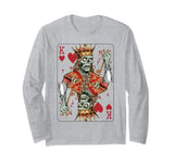 Zombie King of Hearts Spooky Halloween Costume Long Sleeve T-Shirt