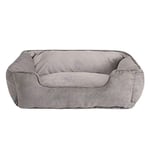 lionto Panier Chien 2-en-1 lit Chien Coussin réversible, (M) 80x60 cm Gris