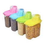 4 x 1.9L Cereal Dispenser Dry Food Pasta Rice Storage Container Plastic Box New