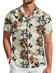 TARAINYA Funky Chemise Hawaienne Homme à Manches Courtes ete Aloha Palmier Flamingos Floral Feuille de Palmier