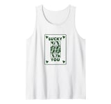 Funny Poker Night, Feeling Lucky Vibes Green Playing Card Tank Top