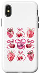 Coque pour iPhone X/XS Rose Bow Coquette Aesthetics Y2K Cherry Strawberry Fun Femmes Fun