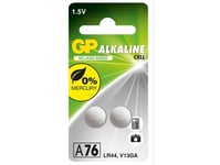 Gp Batterier Alkalisk Cell 76A, Engangsbatteri, Lr44, Alkalisk, 1,5 V, 2 Stk