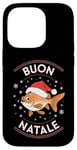 Coque pour iPhone 14 Pro Buon Natale Gold Fish Christmas Italy Santa