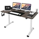 Costway Bureau Assis Debout Électrique, 140 X 70 X 72-116 Cm, Table Réglable En Hauteur, Mono-Moteur, Gris Foncé