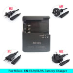 Chargeur MH-23 pour Nikon En-EL9 EN-EL9A L Batterie D5100;D5000;D3000;D700;D300;D100;D70;D70S;D60;D50;D40;D40X Appareil photo successif 23 - Type EU