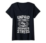 Womens Family Unpaid Tech Computer Engineer V-Neck T-Shirt