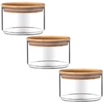 3 Tier Glass Stackable Kitchen Food Storage Containers Set Tea Coffee Sugar Jars