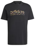 adidas Homme Camo Linear Graphic Tee, Black, XS