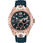 Versus Versace Runyon Montre pour Homme avec Bracelet 44 mm, Or Rose/Bleu, Bracelet, Or Rose/Bleu, Sport