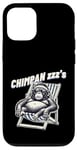 Coque pour iPhone 12/12 Pro Jeu de mots drôle de singe chimpanzé « Chimpan-zzz »