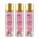 So…? Unique Womens Vegan Sweet Pea Body Mist Fragrance Spray 150ml Bundle (Pack of 3)