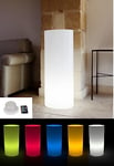 Kloris Colonne cylindrique Sweet Table Lumineuse pour intérieur et extérieur avec lumière LED RGB Multicolore sans Fil dimmable avec télécommande, diamètre 35 cm h 70. 16 Couleurs réglables Effets