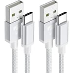 2-Pack USB-C type-C Laddsladd 1M A41/A50/A53/S20/S21/S22/S23/S24 OCH iPhone 15 / 16 PRO PLUS MAX (2-PACK) 1 meter