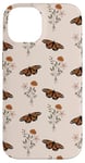 Coque pour iPhone 14 Bouquet de fleurs sauvages vintage motif floral beige