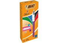 Bic 4 Colours Shine, Kulspetspenna Med Multifunktion, Multifärg, 12 Styck, Medium