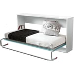 Lit d'appoint escamotable coloris blanc - couchage longueur 190 x largeur 90 cm Pegane