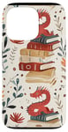 Coque pour iPhone 13 Pro Motif de ver de bibliothèque Cute Dragon Books Cottagecore