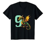 Youth Children's Birthday Dragon 9 Years Boy Dragon Number Age T-Shirt