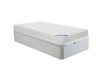 Ensemble 90 x 190 cm sommier coffre blanc + matelas mousse ép.15cm - ZEUS de DREAMEA