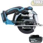 Makita DCS552 18V LXT Metal Cutting Circular Saw 136mm with 1 x 6Ah Battery