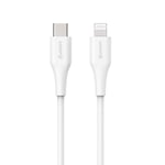 eSTUFF INFINITE MFI 3 m USB-C til Lightning-Kabel - 12W - 100 % Resirkulert Plast - Hvit