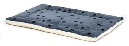 MidWest Homes for Pets 40222-FVBLS Lit réversible pour chien 53,34 x 30,48 x 6,35 cm (L x l x H) pour les races de chiens de très petite taille, lavable à la machine ; motif pattes bleu / blanc