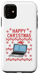 Coque pour iPhone 11 Ordinateur laid Noël technicien informatique bureau drôle