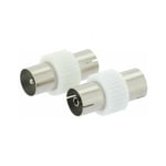 Dhome - Adaptateur coaxial 1 Femelle/Mâle - 1 Femelle/Femelle - ø 9/9,52 mm - Boîte de 2