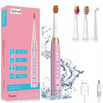 Fairywill Sonic Electric Toothbrush Rechargeable 4 Brush Head Adult 5 Mode Gift