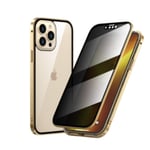 Sekretessskydd metallfodrall till iPhone 13pro max guld guld