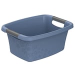 Rotho Flowers Panier à linge 12l, Plastique (PP) sans BPA, bleu, 12l (39.5 x 29.4 x 17.5 cm)