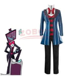 Hazbin Cosplay Hotelli Vox Cosplay Puku Univormu Puku Asu Miehet Halloween Carnival Jouluasut Sininen Punainen Puku Cosplay