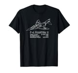 F-4 Phantom II American Jet Plane Infographic T-Shirt