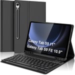 Étui Clavier Pour Samsung Galaxy Tab S9 Fe 10.9""/Tab S9 11"" 2023,Clavier Samsung Tab S9fe 10.9""2023,Azerty Français Clavier Magnétique Détachable Bluetooth Pour Samsung Tab S9 Fe 10.9""/S9 11""(Q1024)