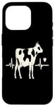 Coque pour iPhone 16 Pro Vache Heartbeat Animal Lover Farm