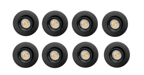 Junistar Bio 8 pack 5W LED 3000K RA90 Isosafe IP44 - Svart