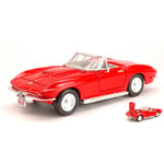 CHEVROLET CORVETTE 1967 RED 1:24 MotorMax Auto Stradali Die Cast Modellino