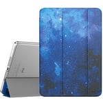 TiMOVO Coque Compatible avec Nouveau iPad 9ème Gén 2021, iPad 7ème Gén 10.2" 2019, Couverture Fonction Réveil/Sommeil avec Rétro Translucide Rigide pour iPad 10.2" Affichage Retina - Bleu Ciel étoilé