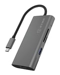 ICY BOX Station d'accueil USB-C 7 en 1 pour Ordinateur Portable, MacBook et Tablette, 1 Port HDMI, 3 Ports USB 3.0, 100 W Power Delivery, Lecteur de Cartes en Aluminium, Anthracite