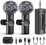 Dual Wireless Lavalier Microphone for Camera/Iphone/Android Phone/Laptop/Compute