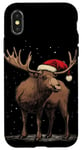 iPhone X/XS Christmas Magic Moose in Santa Hat Costume for Cozy Xmas Case