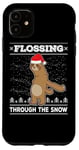 iPhone 11 Flossing Through The Snow Sloth Ugly Christmas Sweater Floss Case