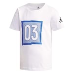 adidas Little Boy Short Sleeve Graphic Tee T-Shirt, Bébé Enfant S Blanc (Blanc)