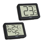 TFA Dostmann Mini Thermomètre & Thermo-Hygromètre Set (2 pièces), 95.2020.01, Hygromètre avec thermomètre d'ambiance précis, idéal pour la maison, le bureau, la chambre à coucher, noir