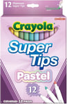 CRAYOLA Pastel Supertips Washable Markers Pens in Assorted Colours1 (Pack of 12)